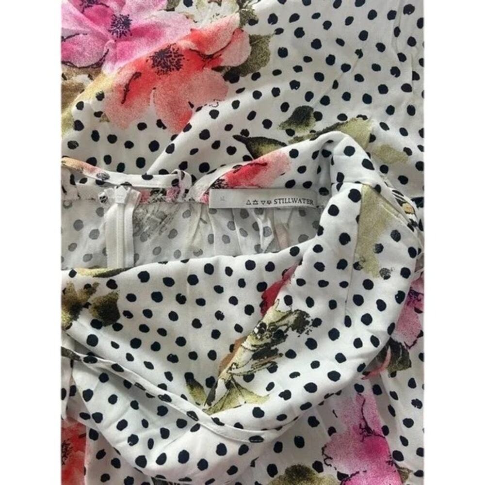Stillwater Floral Polka Dot Open Back Maxi Dress M NWT Side Slit Pockets Boho - Picture 10 of 10
